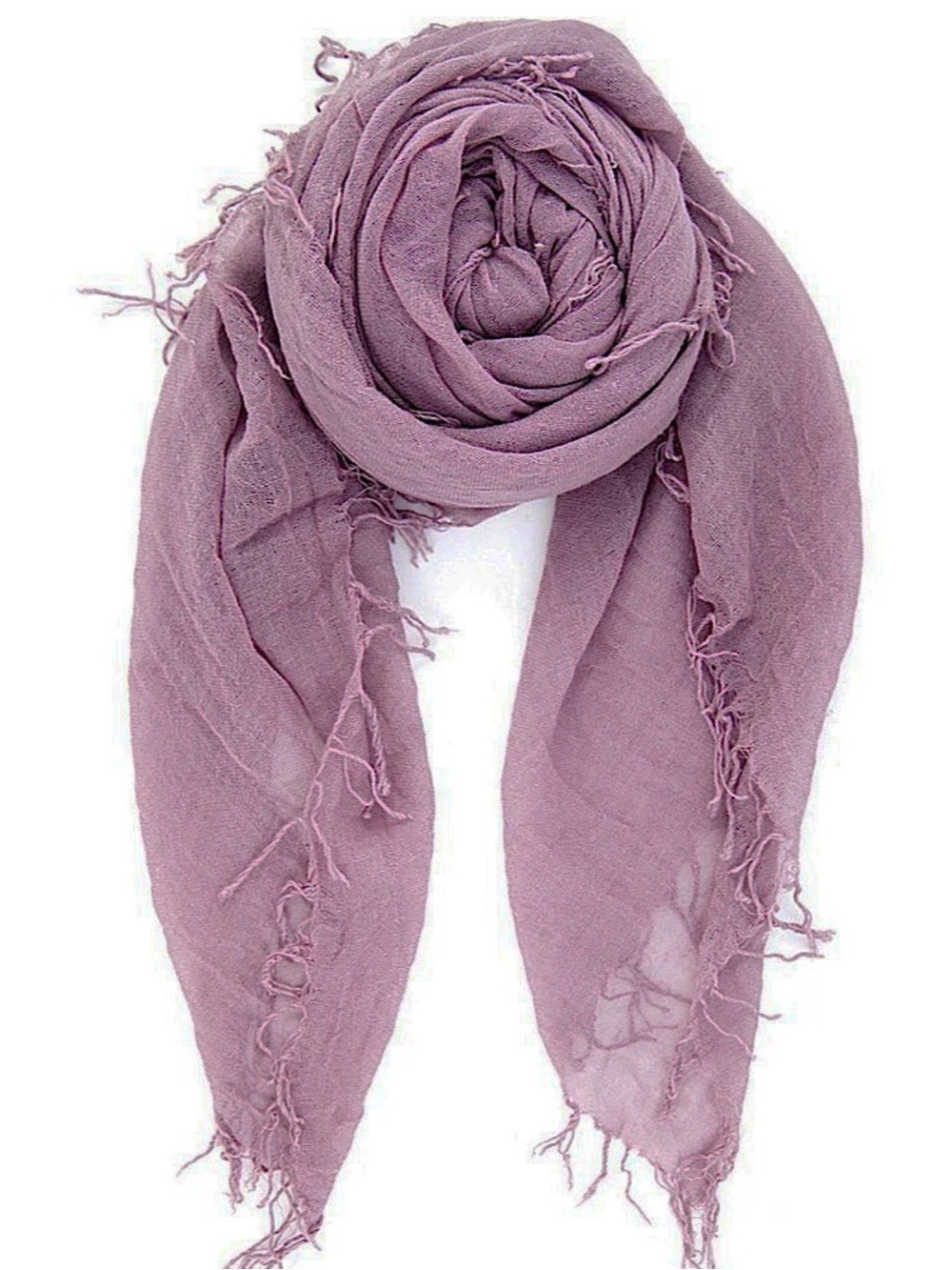 CHAN LUU CASHMERE/SILK SCARF-SUPER SOFT & LIGHTWEIGHT W/FRINGE TRIM ALONG EDGE